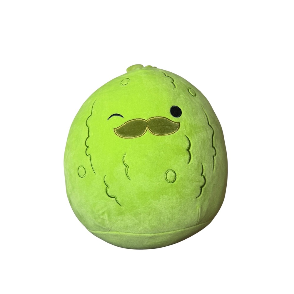 Squishmallows Charles the‎ Pickle 12 Inch Green Mustache Plush Kellytoy Toy